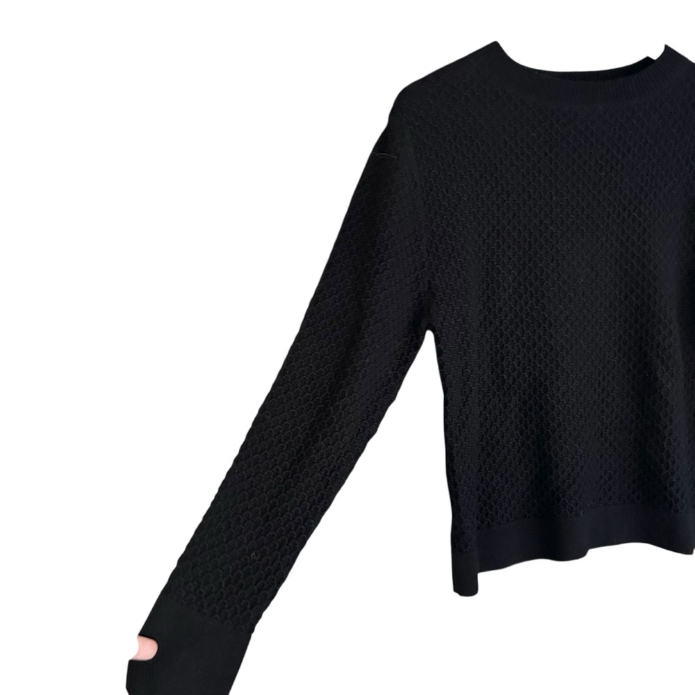 AS WE GROW Black Baby Alpaca Merino Knit Everyday Sweater NWT Sz M - Picture 7 of 9